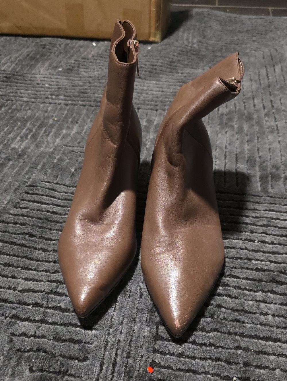 Marc Fisher Brown Pointed Toe Ankle Booties